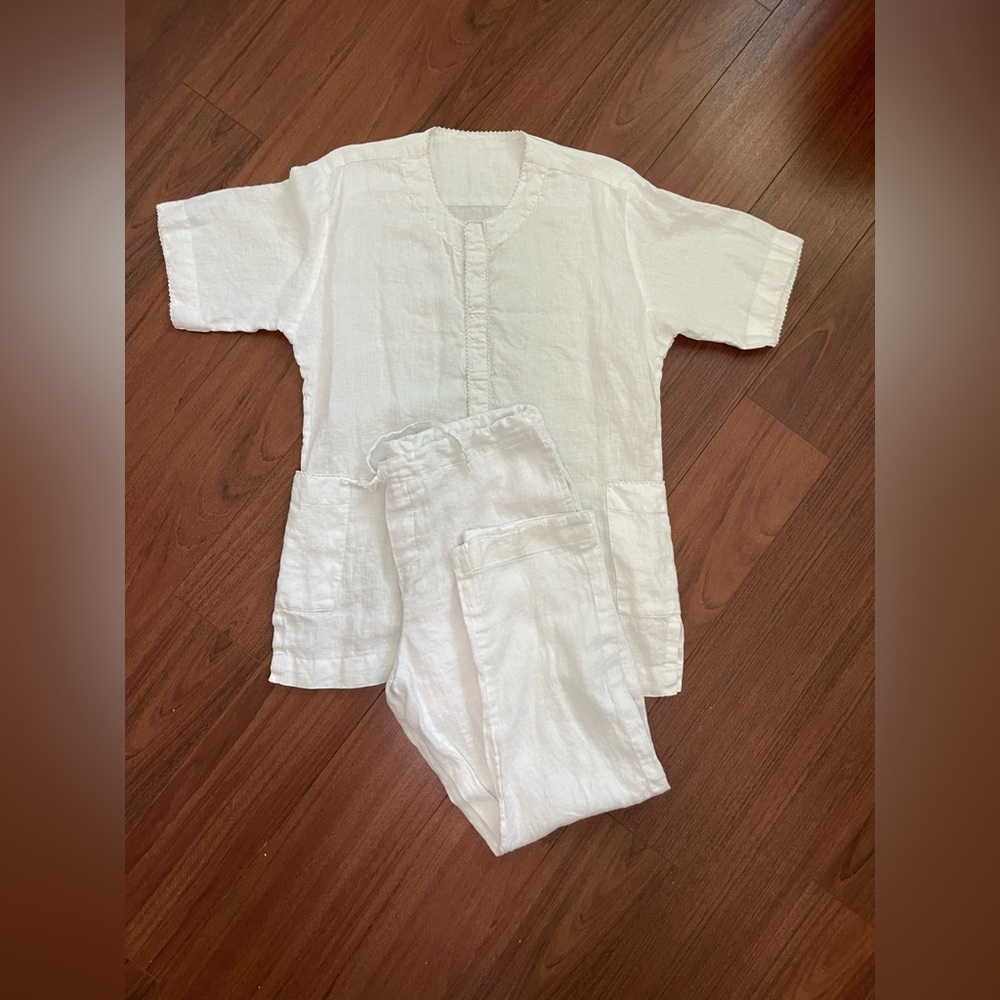 Vintage handmade cotton top and pants dye free organic